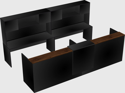 Shared u-shaped reception desks