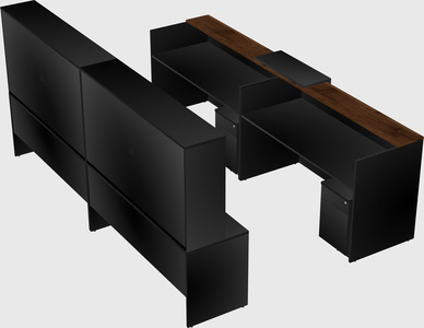 Shared u-shaped reception desks