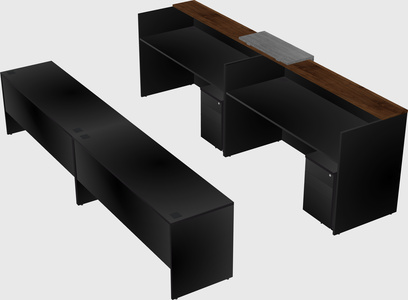 Shared u-shaped reception desks
