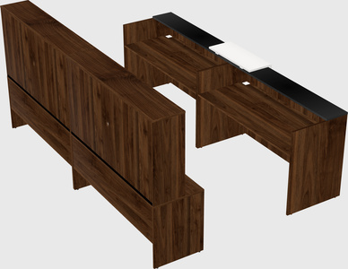 Shared u-shaped reception desks