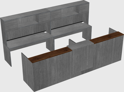 Shared u-shaped reception desks