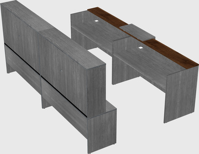 Shared u-shaped reception desks