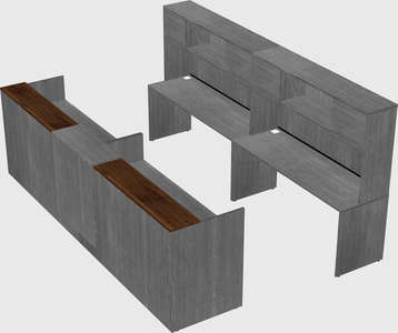 Shared u-shaped reception desks