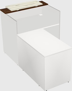 L-shaped modular reception