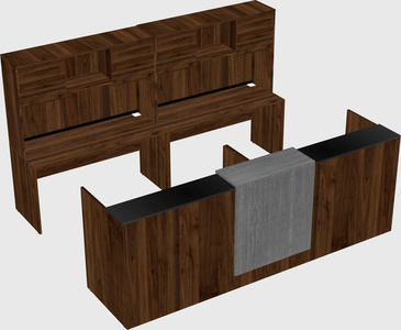 Shared u-shaped reception desks