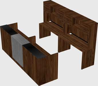 Shared u-shaped reception desks