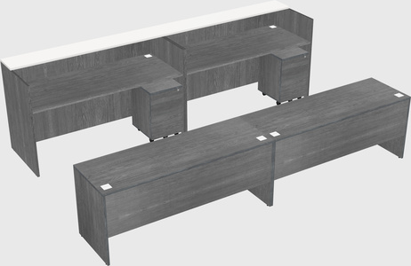 Shared u-shaped reception desks