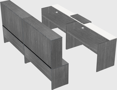 Shared u-shaped reception desks