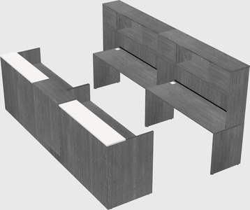 Shared u-shaped reception desks