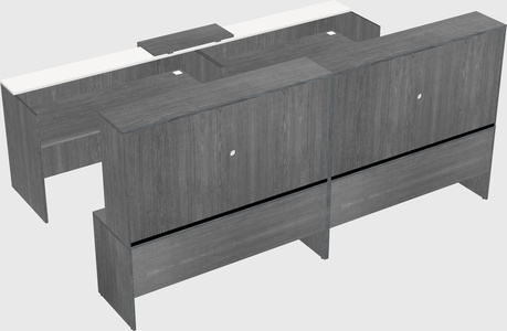 Shared u-shaped reception desks