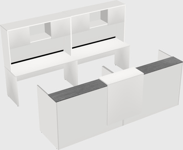 Shared u-shaped reception desks