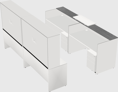 Shared u-shaped reception desks