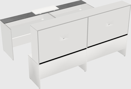 Shared u-shaped reception desks