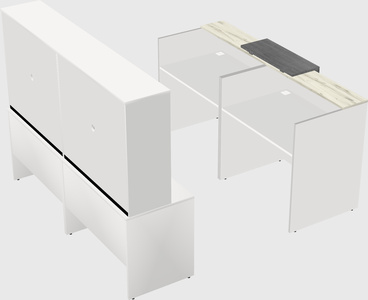 Shared u-shaped reception desks