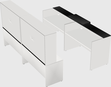 Shared u-shaped reception desks