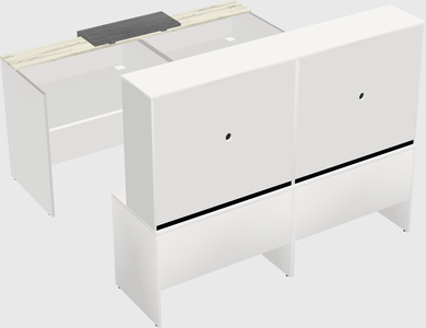 Shared u-shaped reception desks