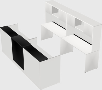 Shared u-shaped reception desks