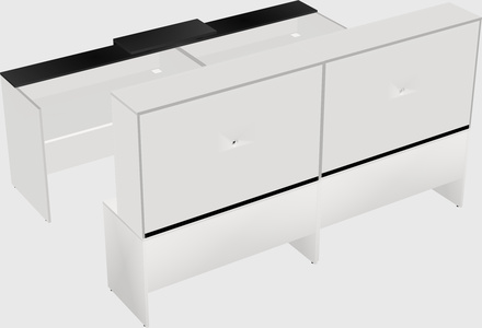 Shared u-shaped reception desks