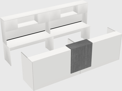 Shared u-shaped reception desks