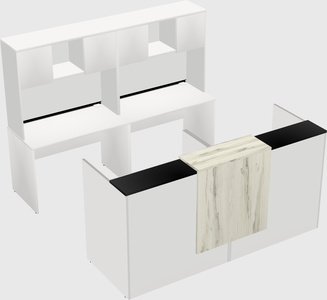 Shared u-shaped reception desks
