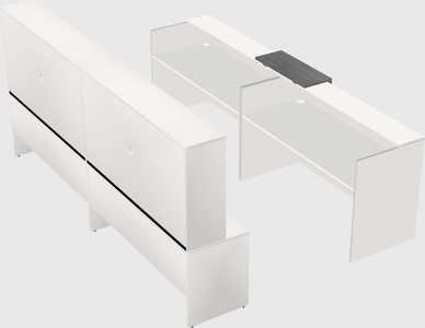 Shared u-shaped reception desks