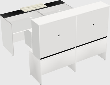 Shared u-shaped reception desks