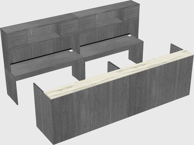 Shared u-shaped reception desks