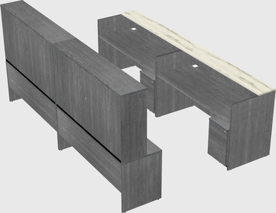 Shared u-shaped reception desks