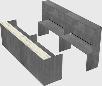 Shared u-shaped reception desks