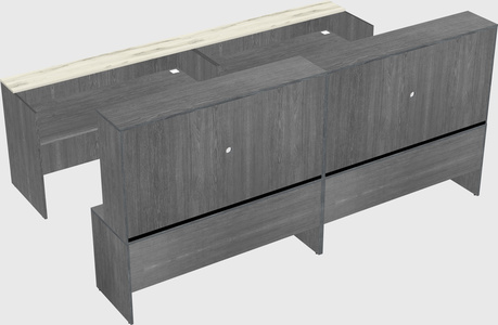 Shared u-shaped reception desks