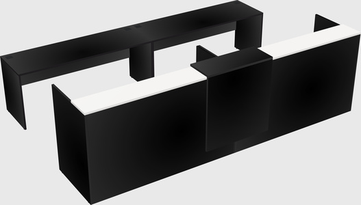Shared u-shaped reception desks