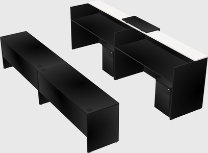 Shared u-shaped reception desks
