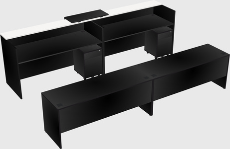 Shared u-shaped reception desks