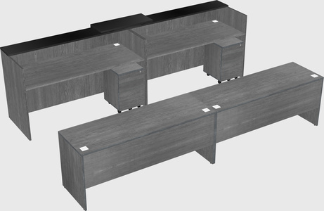 Shared u-shaped reception desks