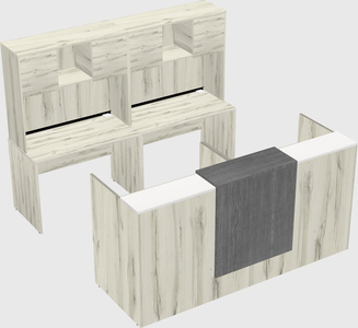 Shared u-shaped reception desks
