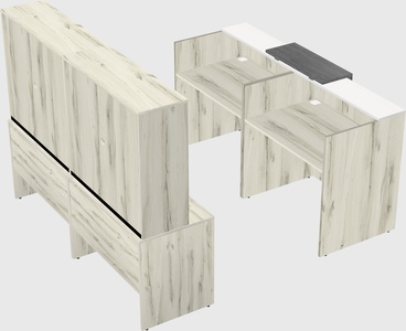 Shared u-shaped reception desks
