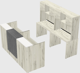 Shared u-shaped reception desks