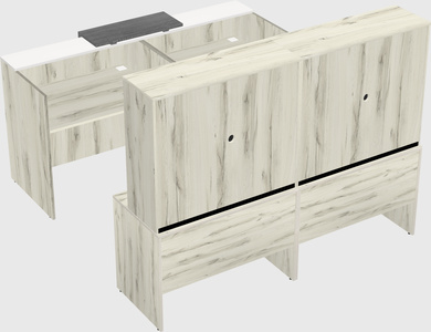 Shared u-shaped reception desks