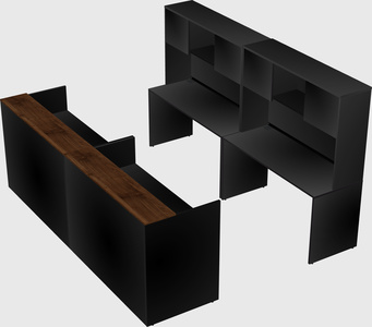 Shared u-shaped reception desks