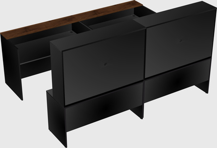 Shared u-shaped reception desks