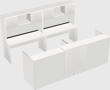Shared u-shaped reception desks