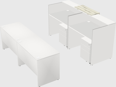 Shared u-shaped reception desks