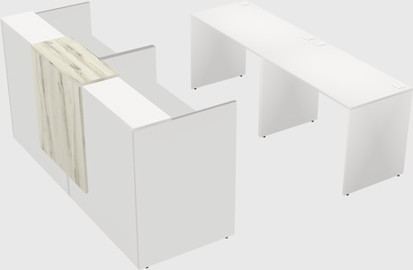 Shared u-shaped reception desks