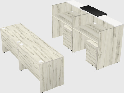 Shared u-shaped reception desks