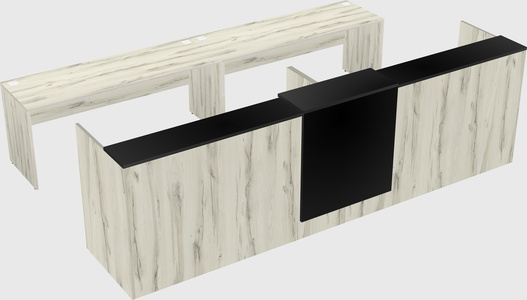 Shared u-shaped reception desks