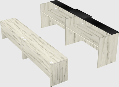 Shared u-shaped reception desks