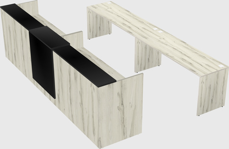 Shared u-shaped reception desks