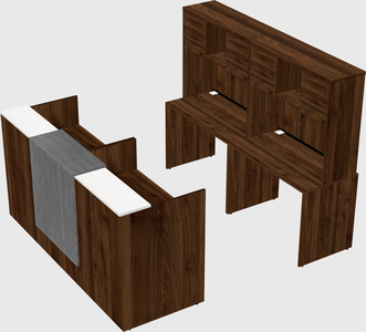Shared u-shaped reception desks