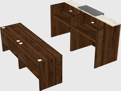 Shared u-shaped reception desks