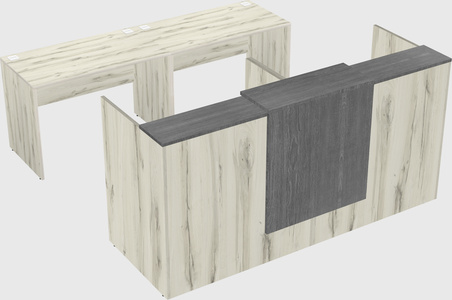 Shared u-shaped reception desks